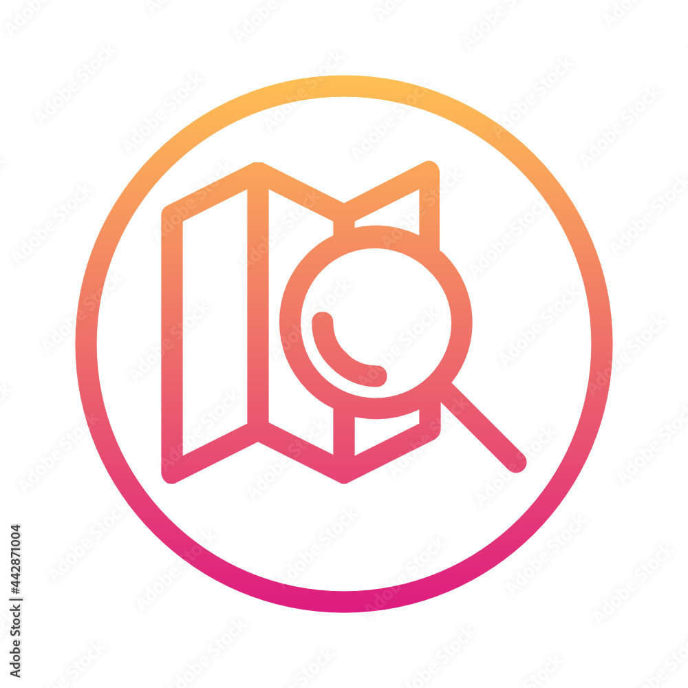 Search , Location and Map gradient icon. Search , Location and Map gradient icon.