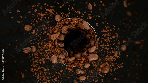Rotating Coffee Beans in co...