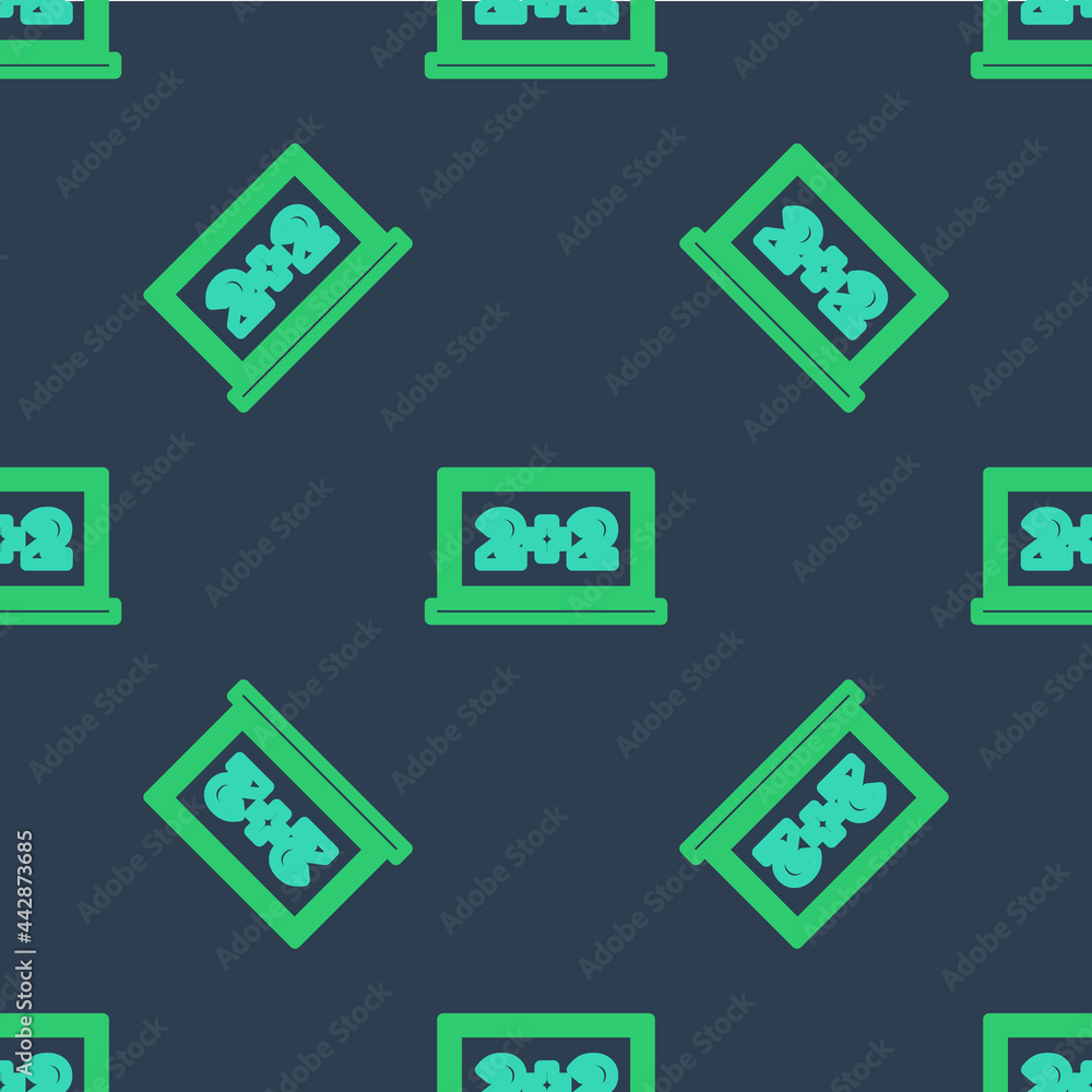 Line Chalkboard icon isolated seamless pattern on blue background. School Blackboard sign. Vector Line Chalkboard icon isolated seamless pattern on blue background. School Blackboard sign. Vector