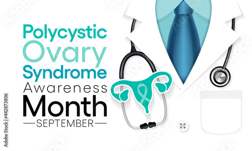 Polycystic Ovary Syndrome (PCOS) Awareness Month is observed every year in September, it is a common condition that affects how a woman's ovaries work. Vector illustration