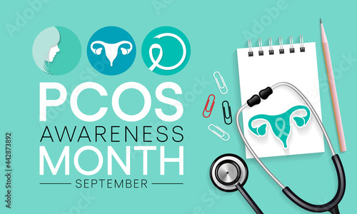 Polycystic Ovary Syndrome (PCOS) Awareness Month is observed every year in September, it is a common condition that affects how a woman's ovaries work. Vector illustration