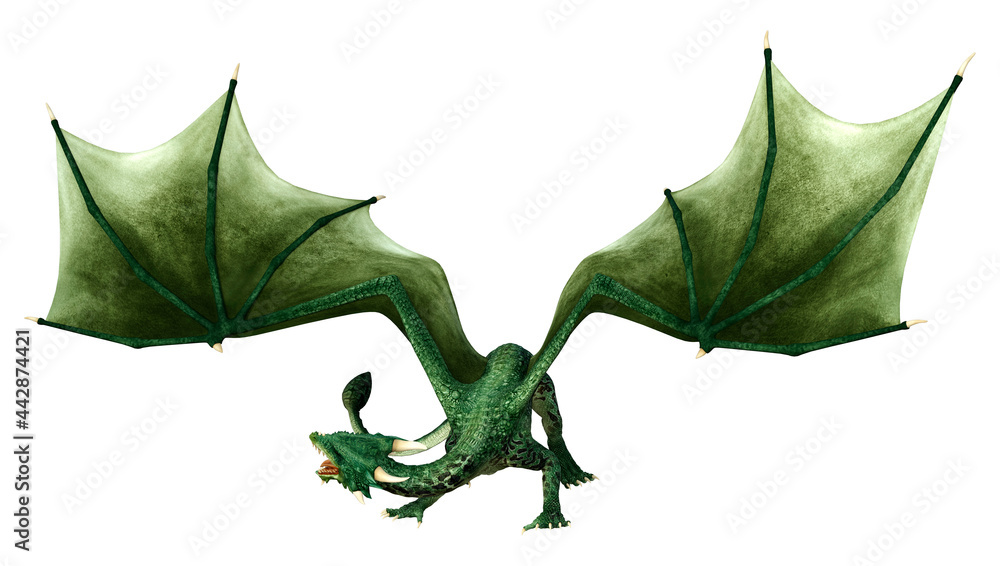3D Rendering Fairy Tale Dragon on White 3D Rendering Fairy Tale Dragon on White