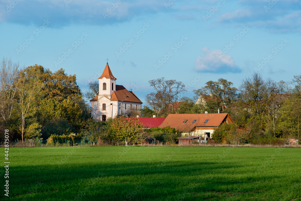 Panoramic view of Hradiste village. Czech Republic.