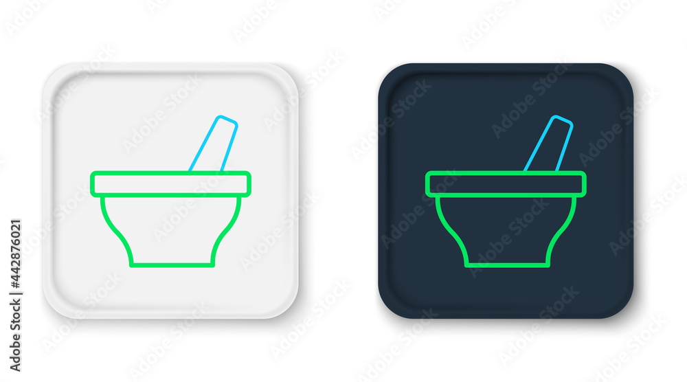 Line Mortar and pestle icon isolated on white background. Colorful outline concept. Vector Line Mortar and pestle icon isolated on white background. Colorful outline concept. Vector