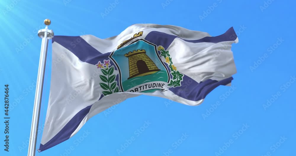 Fortaleza flag, Ceara, Brazil. Loop