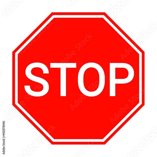 stop sign isolated on white