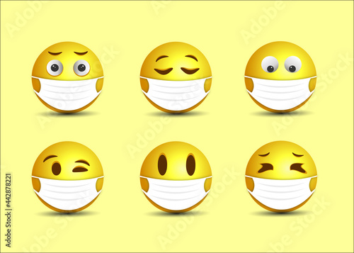 face emoji with medical mask