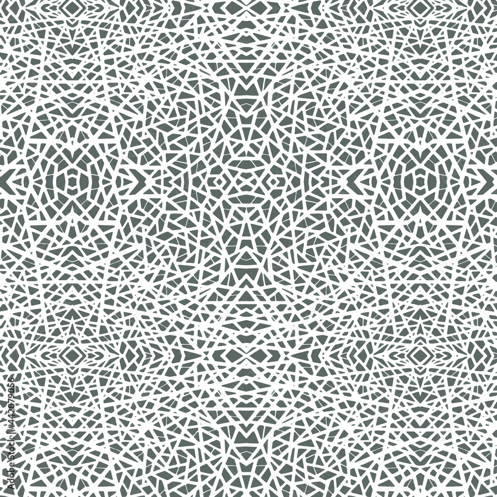Black and white seamless vector pattern. Monochrome ornament for cover decoration. Geometric lace texture. Black and white seamless vector pattern. Monochrome ornament for cover decoration. Geometric lace texture.