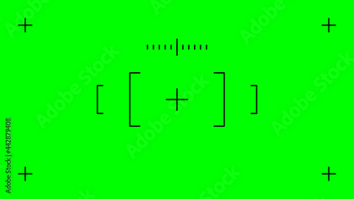 Green screen, chromakey background. Blank green background with VFX motion tracking markers. Chroma key background for keying, motion graphic and video effects