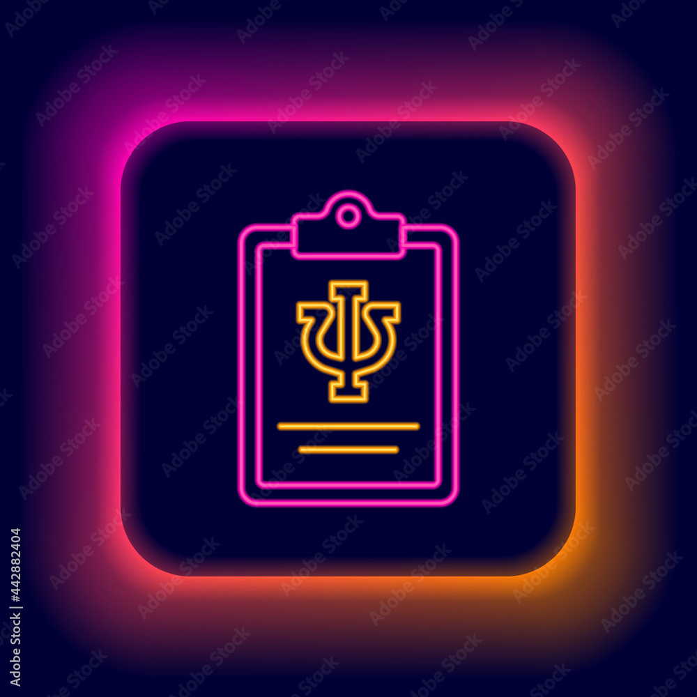 Glowing neon line Psychology icon isolated on black background. Psi symbol. Mental health concept, psychoanalysis analysis and psychotherapy. Colorful outline concept. Vector Glowing neon line Psychology icon isolated on black background. Psi symbol. Mental health concept, psychoanalysis analysis and psychotherapy. Colorful outline concept. Vector