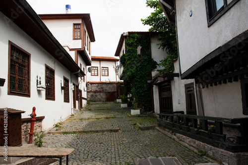 Different street views and views of historical ankara houses around Ankara Castle