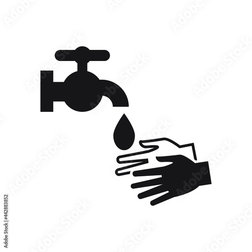 Wash or washing hands to keep clean flat vector icon for websites and print. Always keep your hands clean so you don't get the virus. Corona Virus. Covid 19. Editable and color changeable.