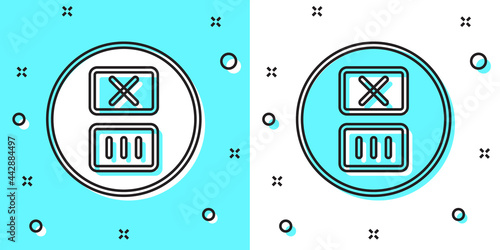 Black line Washing under 90 degrees celsius icon isolated on green and white background. Temperature wash. Random dynamic shapes. Vector