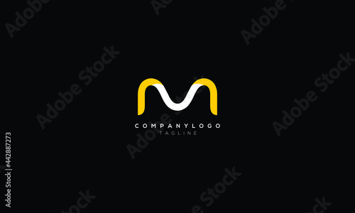 MV VM M AND V Abstract initial monogram letter alphabet logo design