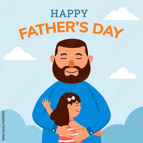 Daddy Hugging Daughter For Father Day Celebration