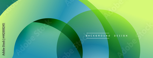Abstract overlapping lines and circles geometric background with gradient colors