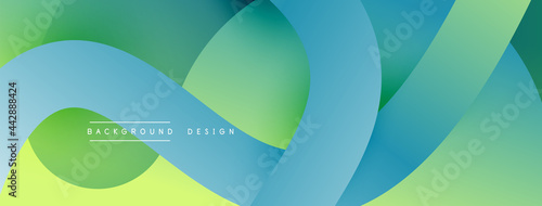 Abstract overlapping lines and circles geometric background with gradient colors