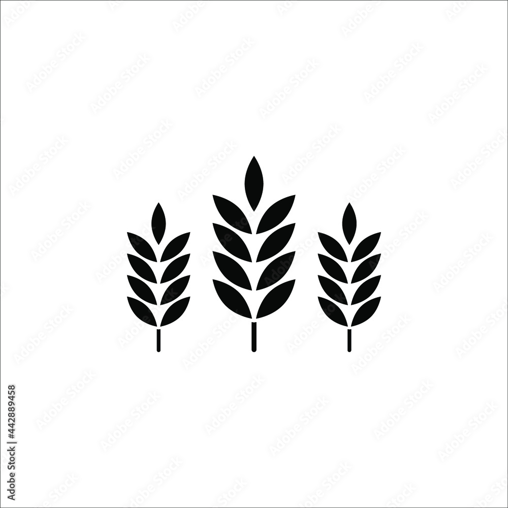 Farm wheat ears icon vector template on white background Farm wheat ears icon vector template on white background
