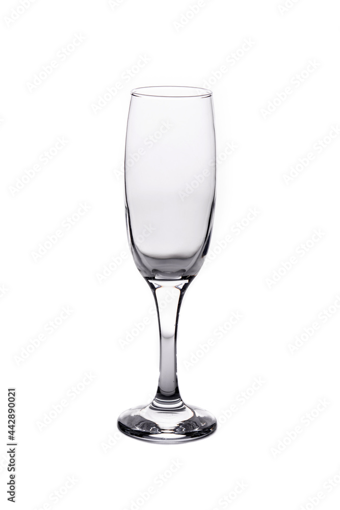 Empty champagne glass isolated on white background Empty champagne glass isolated on white background