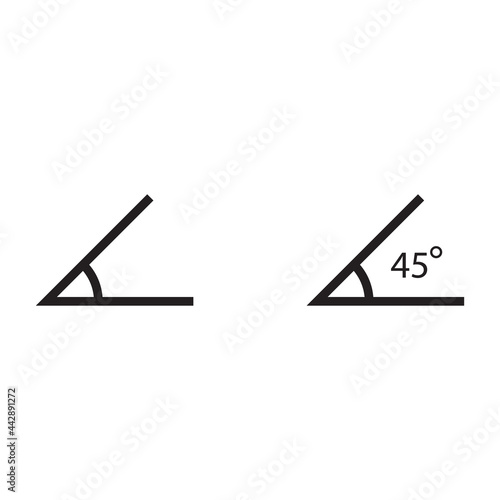 Angle of 45 degrees icon