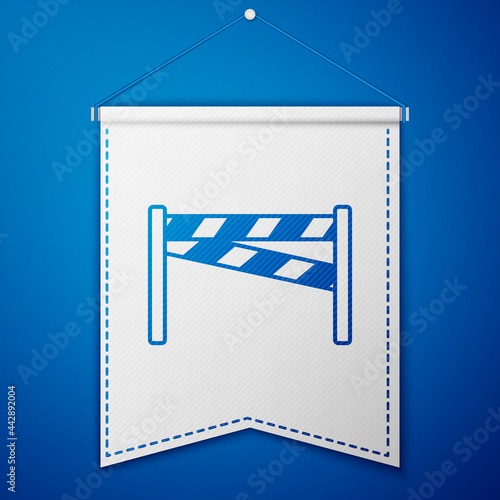 Blue Crime scene icon isolated on blue background. White pennant template. Vector