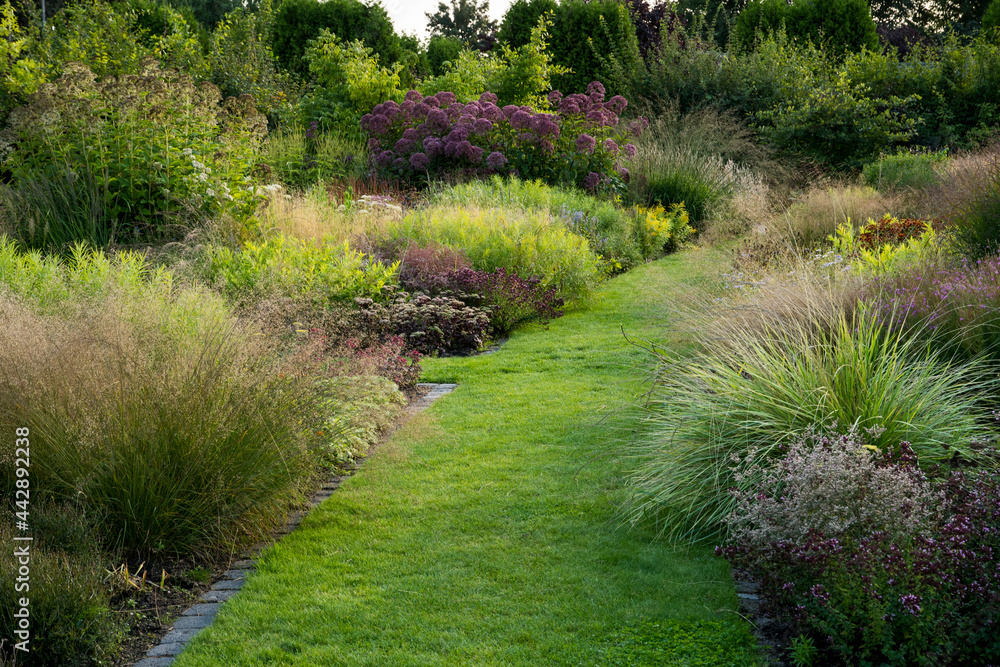 Naklejka premium Public garden De Vlinderhof, part of Maximapark, Utrecht, the Netherlands