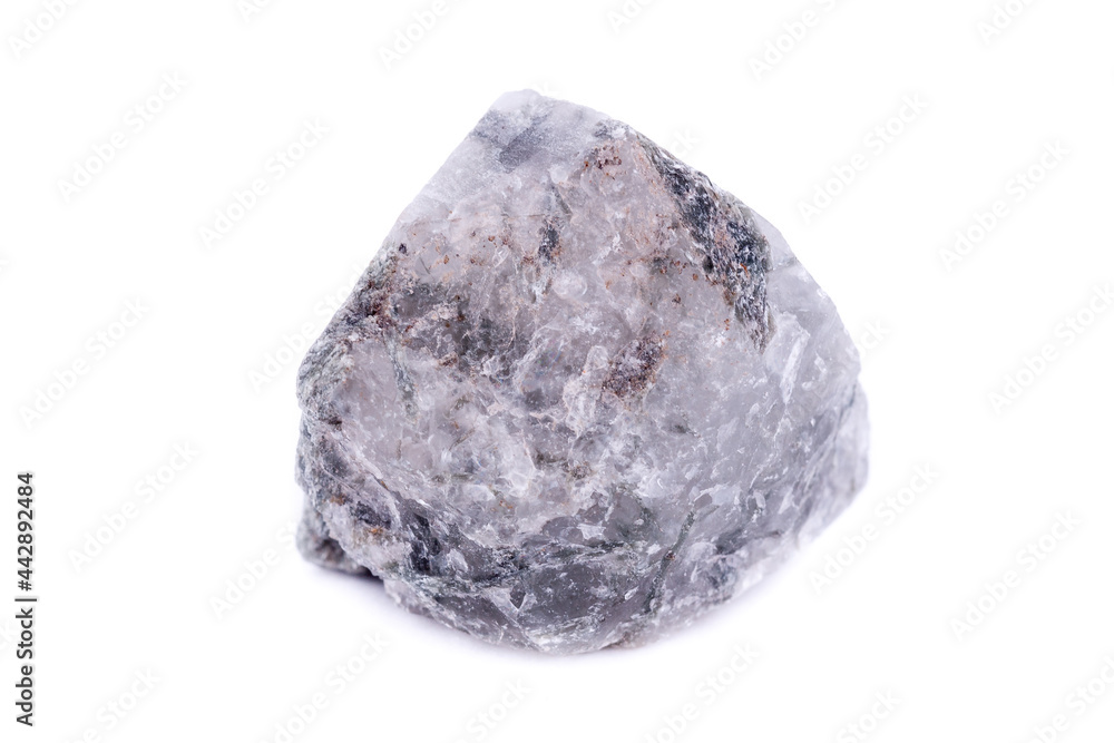 Macro mineral stone Apatite on white background Macro mineral stone Apatite on white background