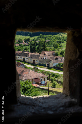 Alma Vii village in Transylvania, Romania. Colorful houses in Alma Vii, the place where traditions come back to life