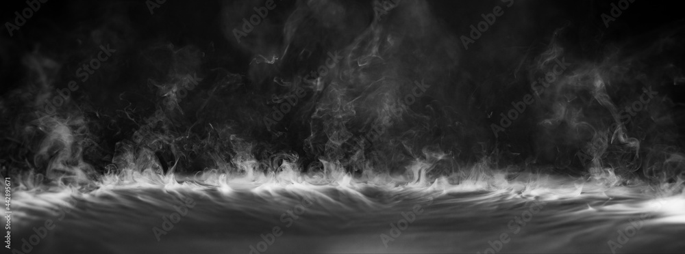 Movement of smoke,Abstract white smoke on black background. Stock Photo |  Adobe Stock