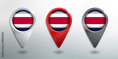 Free Download 3D Pointer, Tag and Location Marker with Round Flag Nation of Chile White, Red and Grey Glossy Model - GFXLoad