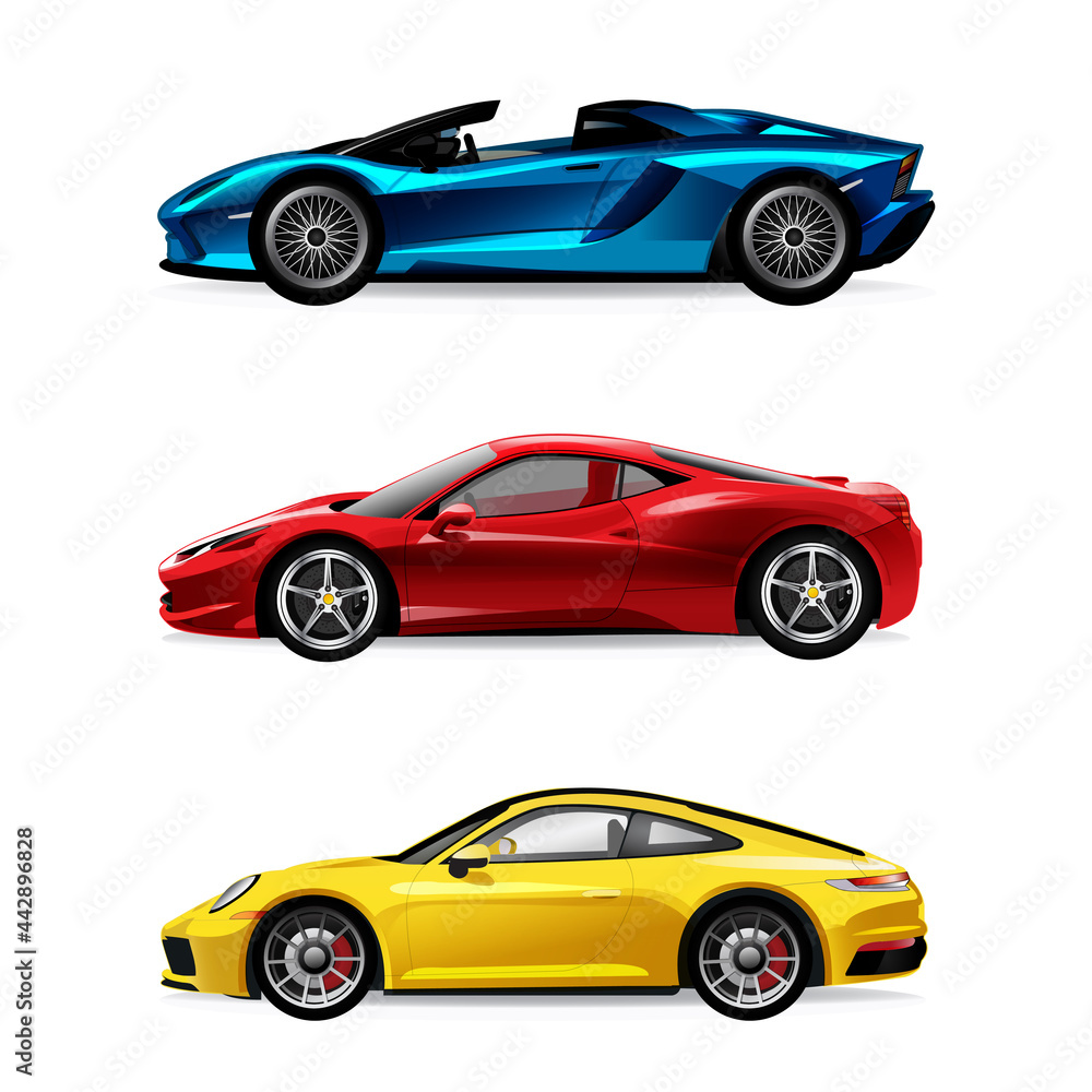 Set of super car isolated illustration vector Set of super car isolated illustration vector