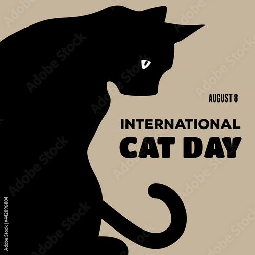 International Cat Day poster or banner design template. Vector Illustration photo