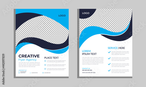 Business bi-fold brochure Template or Flyer Design Template