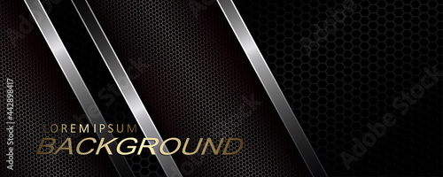 An illustration of a dark shade with a gradient, slanting textured curtains with shiny edging