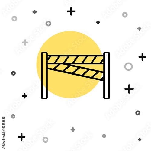Black line Crime scene icon isolated on white background. Random dynamic shapes. Vector