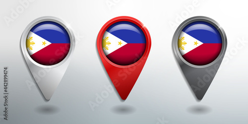 3D Pointer, Tag and Location Marker with Round Flag Nation of Philippines White, Red and Grey Glossy Model Free Download 3D Pointer, Tag and Location Marker with Round Flag Nation of Philippines White, Red and Grey Glossy Model - GFXLoad