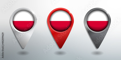 3D Pointer, Tag and Location Marker with Round Flag Nation of Poland White, Red and Grey Glossy Model Free Download 3D Pointer, Tag and Location Marker with Round Flag Nation of Poland White, Red and Grey Glossy Model - GFXLoad