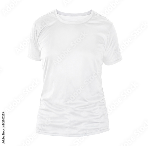 White t-shirt template on invisible mannequin isolated on a white background, for your design mockup © Ievgen Skrypko