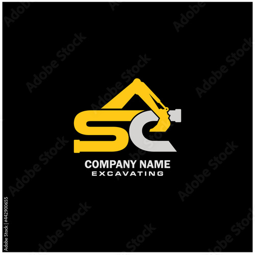 logo excavator design inspiration. can be for logos of real estate, construction, industry and others