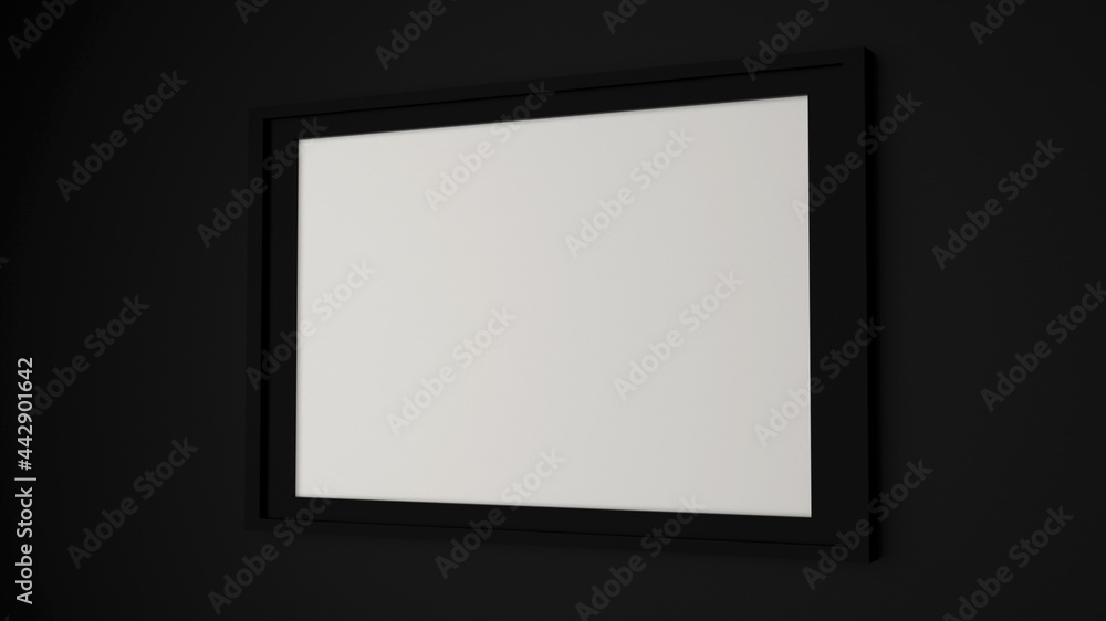 3d rendering Modern certificate realistic mockup design in elegant black interior