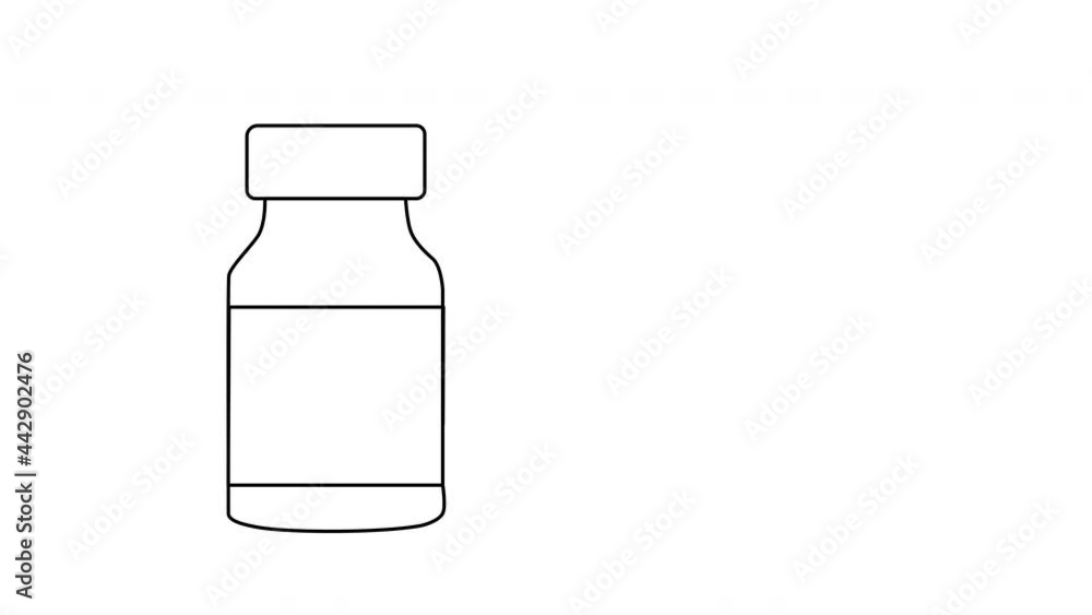 Self drawing animation of medicine, tablets, drug, package. Self drawing animation of medicine, tablets, drug, package.