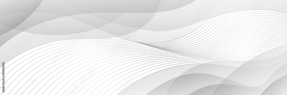 Light vector background, banner. Wavy shapes, shades of gray. Light vector background, banner. Wavy shapes, shades of gray.