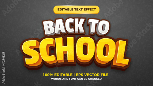 back to school editable text effect for cartoon comic game title style template blackboard