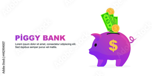 Piggy bank concept Isolated Line Vector Illustration editable Icon