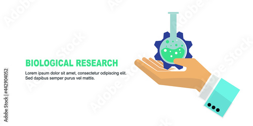 biomedical laboratory research concept vector flat style illustration.
