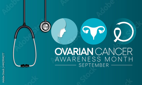 Ovarian Cancer awareness month is observed every year in September, it is a group of diseases that originates in the ovaries, or in the related areas of the fallopian tubes and the peritoneum. Vector photo