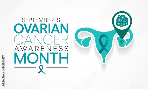 Ovarian Cancer awareness month is observed every year in September, it is a group of diseases that originates in the ovaries, or in the related areas of the fallopian tubes and the peritoneum. Vector photo