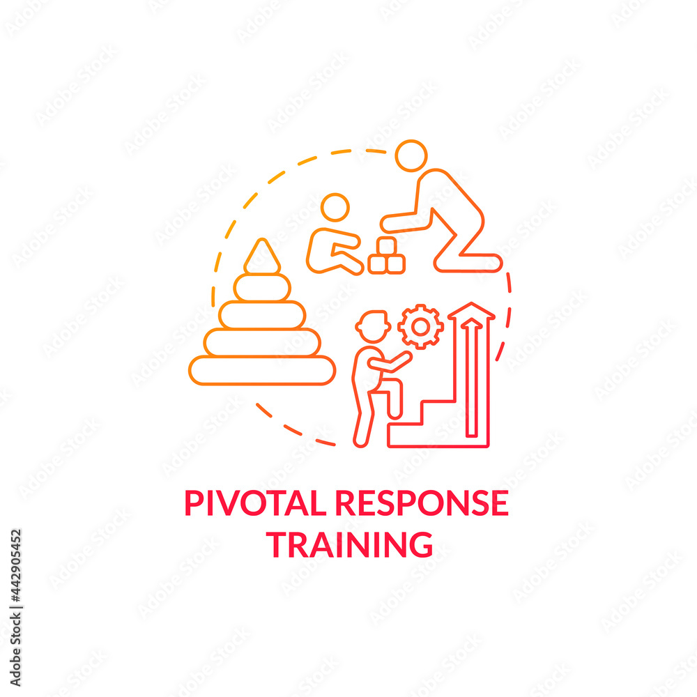 Pivotal response training concept icon. Autistic behavior correction abstract idea thin line illustration. Teaching social-communicative and adaptive behaviors. Vector isolated outline color drawing - obrazy, fototapety, plakaty 