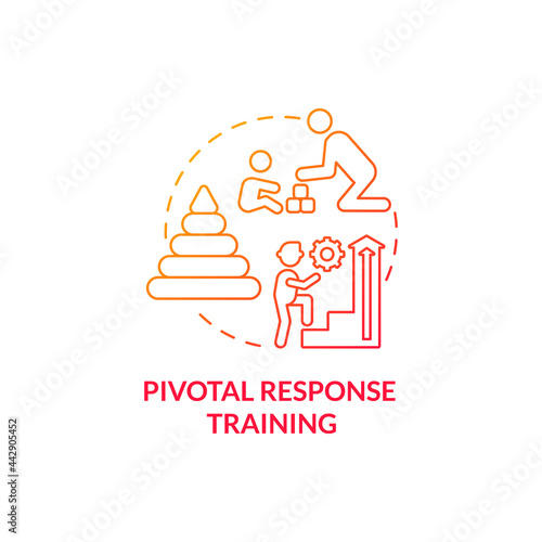 Pivotal response training concept icon. Autistic behavior correction abstract idea thin line illustration. Teaching social-communicative and adaptive behaviors. Vector isolated outline color drawing