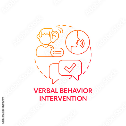 Verbal behavior intervention concept icon. Autistic behavior correction abstract idea thin line illustration. Help to get desired objects, results. Vector isolated outline color drawing